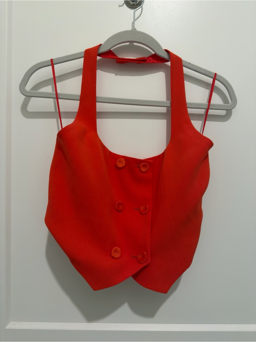 Aritzia Tangerine🍊 Double-Breasted Halter Vest Top